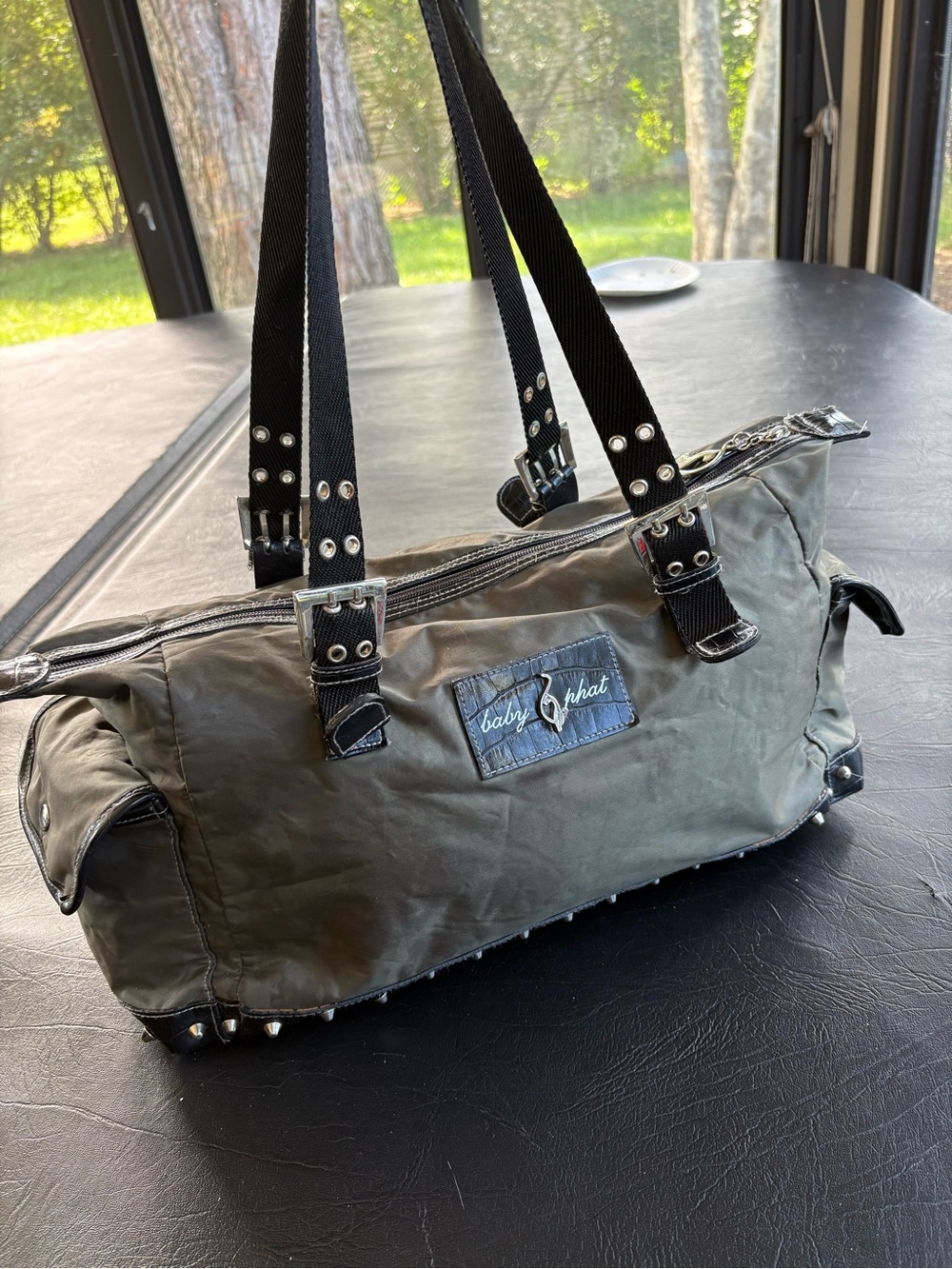 Vintage Baby Phat satchel/duffel-style handbag with major Y2K McBling vibes 🖤